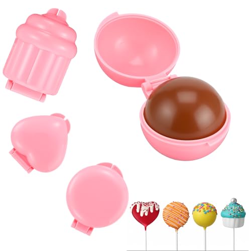 4pcs Cake Pop Mold Shapes Press Set 4 Shapes Cake Pop Cutter and Pusher