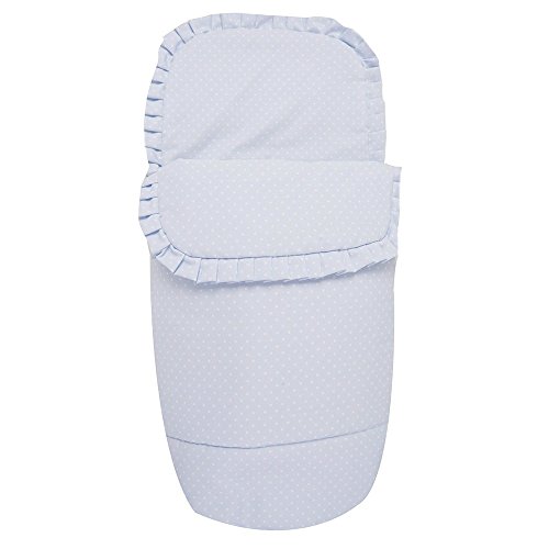 Saco capazo para bugaboo Fox en celeste con topos blancos