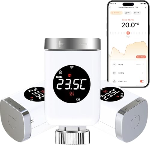 SALCAR Smart Home Heizkörperthermostat TRV801W 3er Set WiFi Thermostat kompatibel mit Amazon Alexa & Google Assistant Programmierbar Tuya Heizungsthermostat, kein Gateway Erforderlich SALCAR Smart Home Heizkörperthermostat TRV801W 3er Set WiFi Thermostat kompatibel mit Amazon Alexa & Google Assistant Programmierbar Tuya Heizungsthermostat, kein Gateway Erforderlich