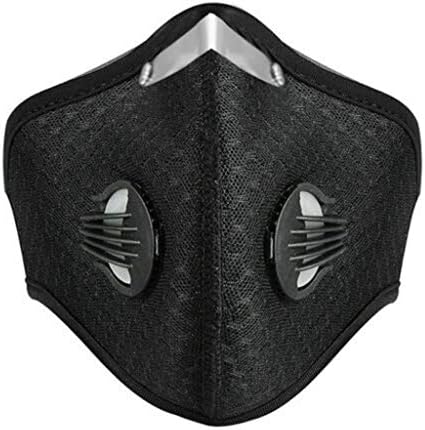 SportHome Bicycle Cycling Face Mask Cover Anti-dust Haze Mouth Muffle with Filter Outdoor Sports Ridding Mask for Skiing, Hiking, Running, Cycling (Black)