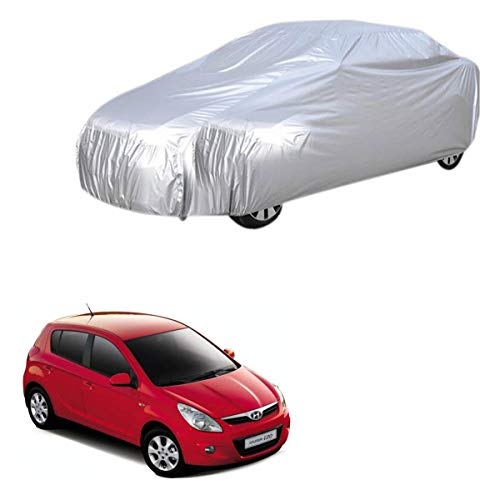 Image of Adroitz Silver Matty Triple Stitched Car Body Cover for Hyundai i20 (Without Mirror Pocket)