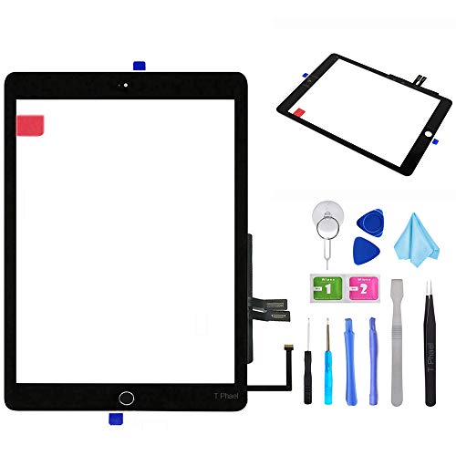 Digitizer Repair Kit for iPad 9.7\" 2018 iPad 6 6th Gen A1893 A1954 Touch Screen Digitizer Replacement with Home Button + Adhesive + Tools (Space Grey)