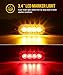 Partsam 4Pcs 3.4 inch Aluminum Housing Red/Amber LED Clearance Side Marker Lights, Surface Mount Marker Lights of Trailer Pickup Truck Tractor RV Motorcycle Golf Cart,IP67 Waterproof(2Red +2 Amber)