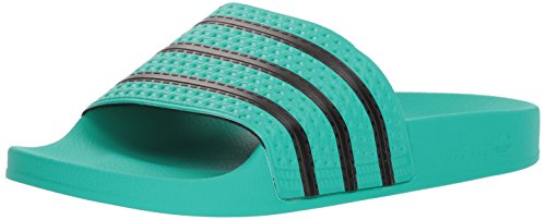 adidas Originals Men's Adilette Sneaker, Hi-Res Green/Core Black/Hi-Res Green, 8