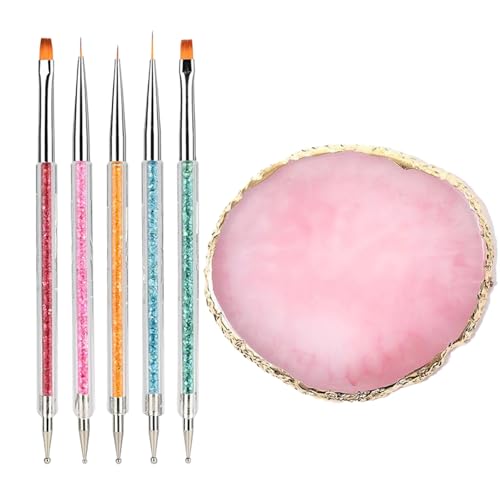 Resin Nail Art Palette with 5 Pcs Nail Art Painting