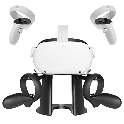 KIWI design VR Stand, Headset Display Holder and Controller Holder Mount Station for Oculus Quest/Quest 2/Rift/Rift S/GO/HTC Vive/Vive Pro/Valve Index VR Headset and Touch Controllers