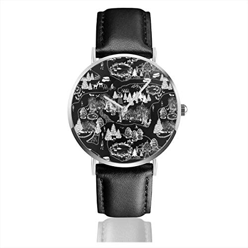 Preisvergleich Produktbild Armbanduhr Quarzuhr Willkommen in meiner Nachbarschaft Freizeituhren mit schwarzer Lederuhr