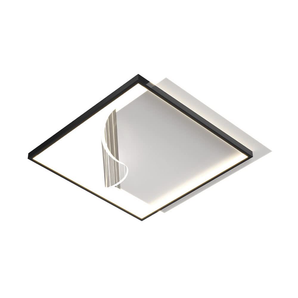 Plafonnier LED moderne carré encastré de 57W noir pour bureau