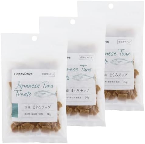 （10:30時点） Happy Days(ハッピーデイズ) 国産まぐろチップ 猫用 90g (30g×3個入) チップ