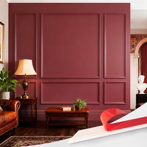 Image of Upick Peel and Stick Wainscoting Pre-Cut Wall Molding Kit, 20 inchx50 inch, 6-Frame | PS Panels,Moisture Resistant,Pre-Primed,DIY Installation,Accent Walls,Living Room,Hallway,Bathroom,Trim for Walls