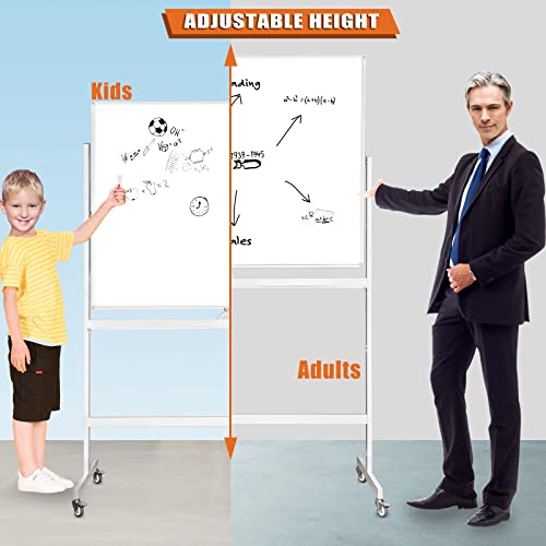 Boardest Rolling Magnetic Whiteboard 48 X 36 Inches Large Portable Dry Erase Board With Stand Double Sided Easel Style Whiteboard With Wheels - Mobile Standing Whiteboard For Office, Classroom & Home #TOP2