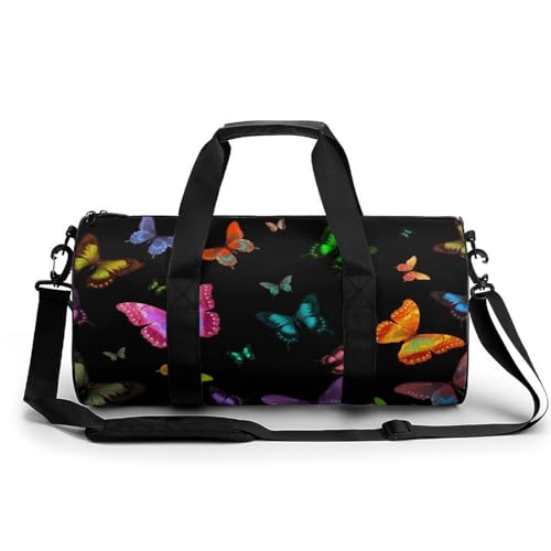 Sac de sport papillon coloré 45x23x23cm pour gym et voyage