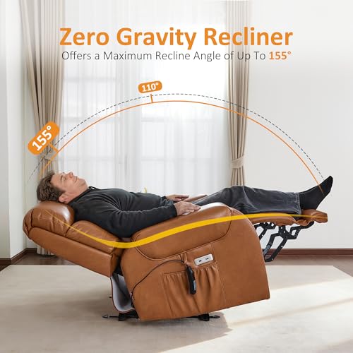 Sillón reclinable con reposacabezas ajustable naranja miniatura 5