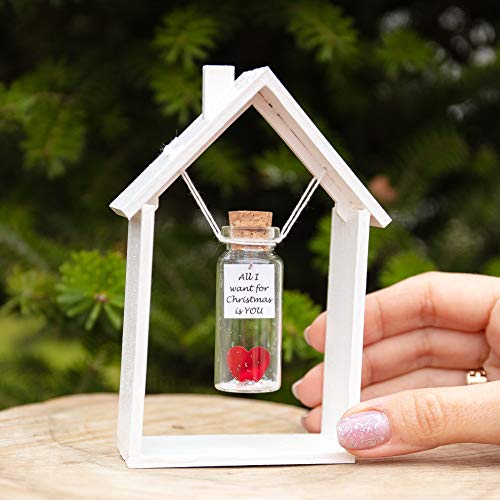 Unique Heart in a Bottle Keepsake - Romantic Christmas Gift for Your Boyfriend or Girlfriend Anniversary