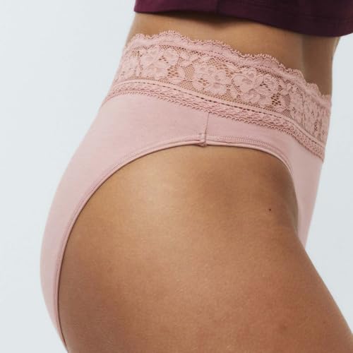Image of Marks & Spencer Women's 5 Pack Cotton Lycra High Leg & Lace Knickers