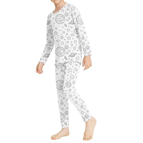 DIY Cartoon 𝗣ajamas Sets for Boys Girls Hand Painted 𝗣ajama 𝐒leepwear Kids Christmas Black White 𝗣js Outfits Suit2