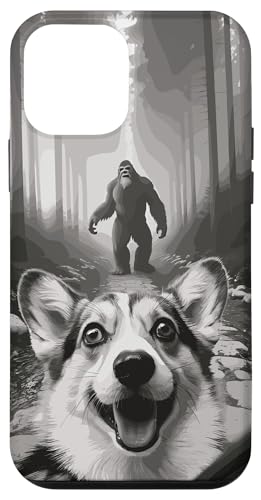 Selfie De Perro Con Bigfoot En Bosque Nebuloso Humor Carcasa para iPhone 12 mini