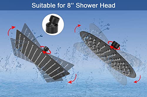 Nearmoon Shower Head Swivel Ball Adapter- Solid Brass Shower Connector Adjustable Swivel Ball For 8 Inch Showerhead Replacement (Matte Black) #TOP4