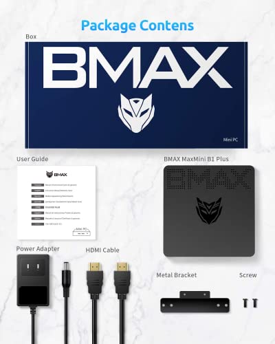 Bmax B1 Plus Mini Pc Windows 10 Pro N3350(Up To 2.4Ghz) 6Gb Ddr3/64Gb Emmc Mini Desktop Computer Hdmi/Vga Port 4K Hd Gigabit Ethernet 2.4Ghz/5Ghz Dual Wifi Bt4.2 Micro Pc Mini Computer #TOP7