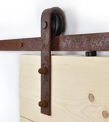 Preisvergleich Produktbild Barnwoodweb Schiebetürsystem Gerade Rost 200cm Schiebetürbeschläge Gerade Komplett-Set für einen Lofttür