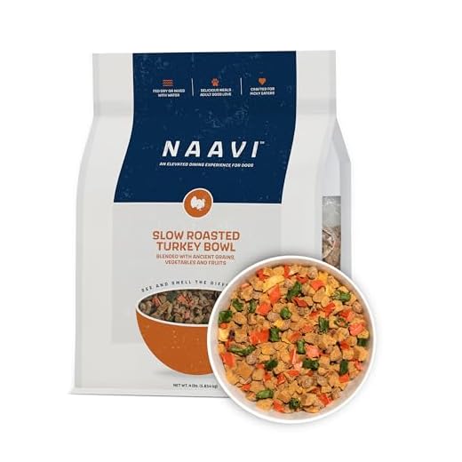 NAAVI Natural Dog Food - Slow-Roasted Turkey Bowl with Ancient Grains, Vegetables & Fruits - Ideal Wet/Dry Meal or Premium Dog Food Toppers for Picky Eaters (4 lbs)