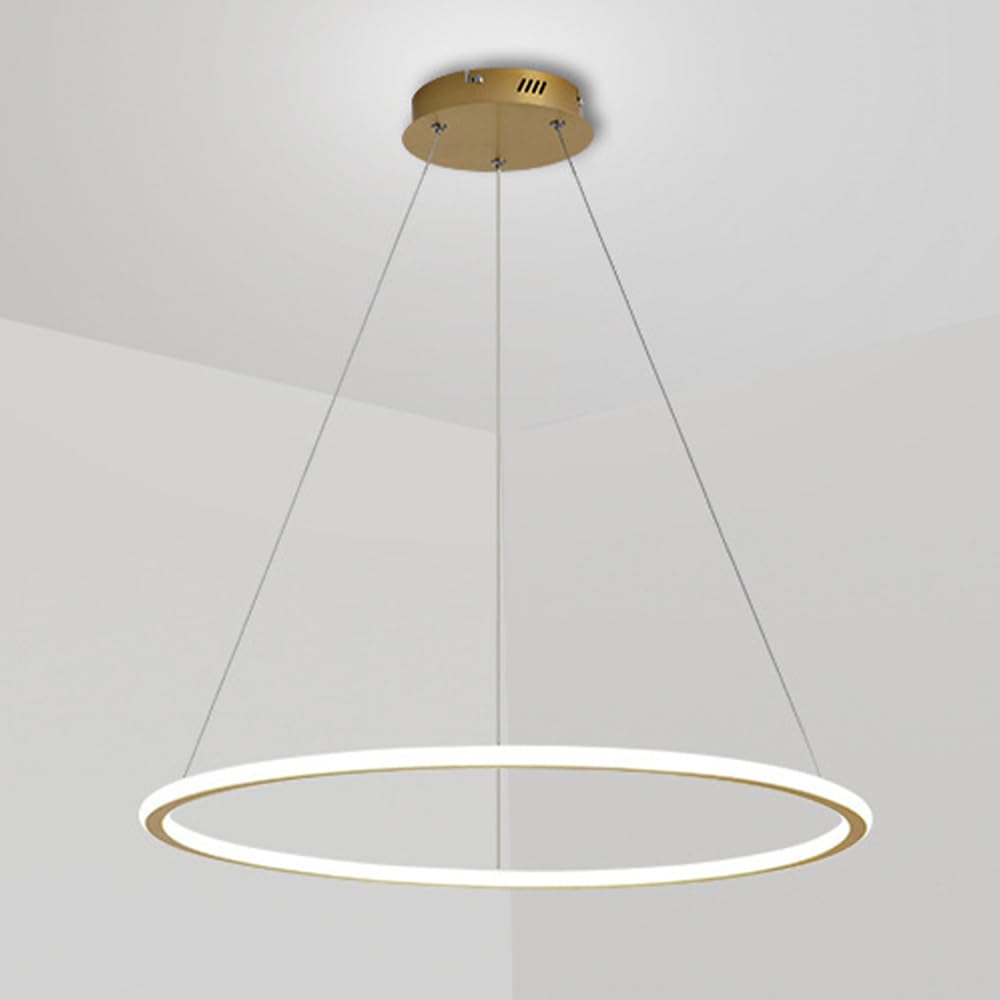 HXYSXHJUO Modern LED Ring Pendant Light Dimmable Chandelier Ceiling Lamp with Remote Control, Round Linear Hanging Chandeliers for Living Room Kitchen Bedroom Restaurant Lighting