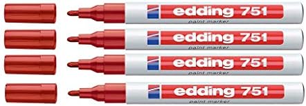 Edding 751 markery do lakieru, koronka M, 4 sztuki w opakowaniu, bia?a.