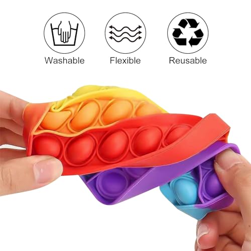 Pop it Spielzeug, Pop it Baby Spiel, Popit Silikon Sensorisches, Quadrat Pop up Spielzeug Baby, Antistress Push Pop Fidget, Poppit für Kinder, Erwachsene ADHS Push Bubble Angst Relief, Regenbogen Pop
