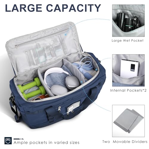 Image of Gym Bag for Men Women, Carry on Luggage 22x14x9 Airline Approved Duffle Bag