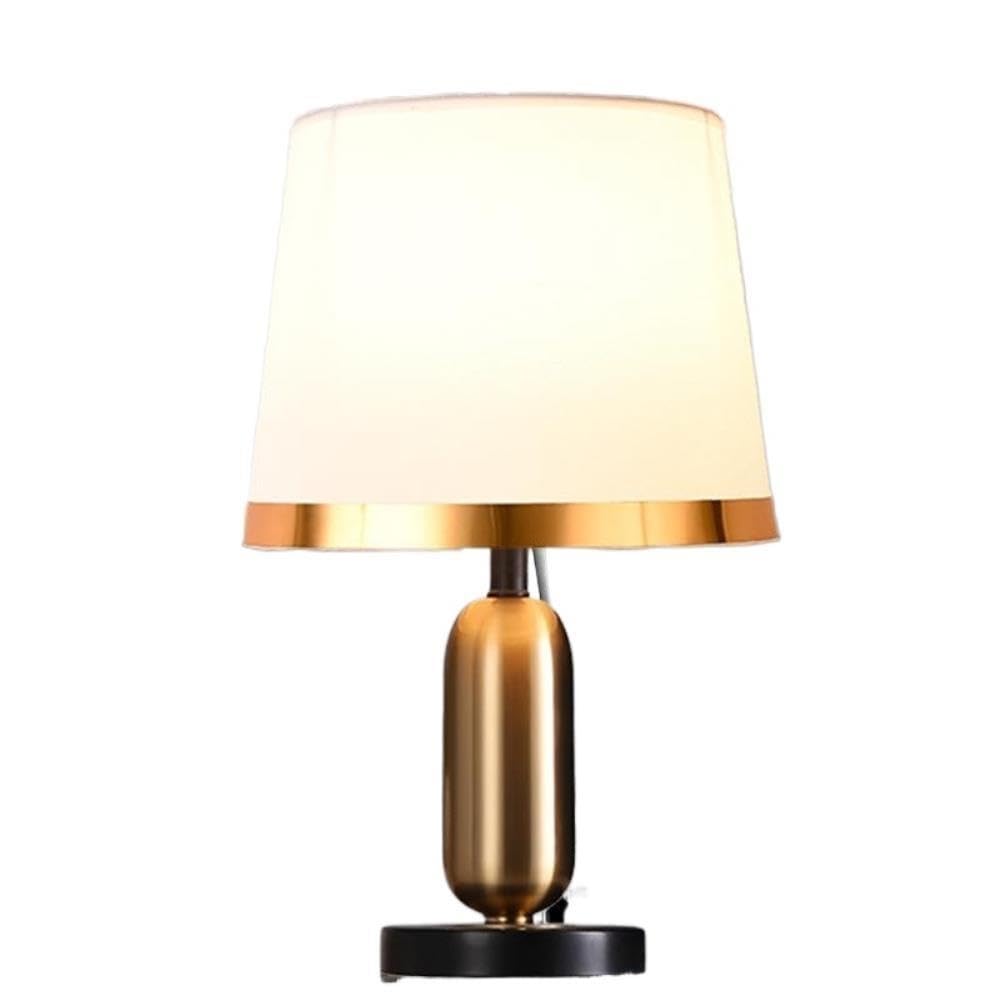Lampada vintage europea, luce notturna ambientale sul comodino | Vintage europeo, base in metallo, paralume in tessuto, dimmerabile, luce notturna(White)