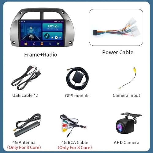 Pantalla de coche 2 DIN con GPS y Bluetooth para Toyota RAV4 2001-2006 7