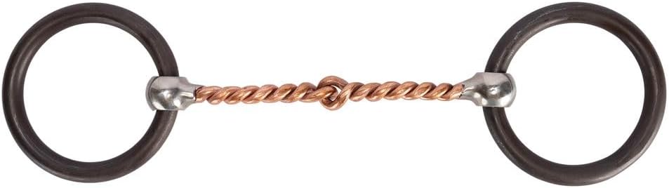 Schneiders Semi-Weighted O Ring Twisted Copper Mouth Snaffle Horse Bit | 5" Mouthpiece | Curved Design for Tongue Relief | Promotes Salivation | Ideal for Responsive Communication
