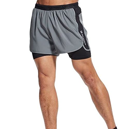 Short de course homme 2 en 1 YXWYXWA pour sport et musculation