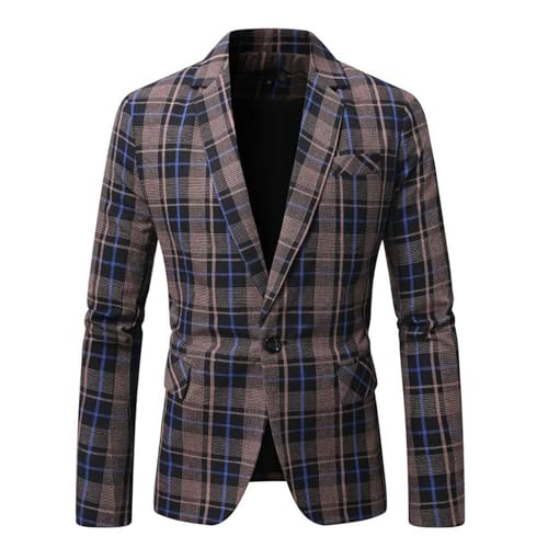 Men's Lapel Blazers Casual Striped One Button Suit Coat Fashion Long Sleeve Slim Fit Dressy Coat Daily Working Prom4