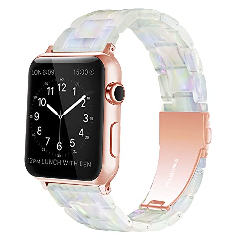 YGTIECS Resin Apple Watch Band for Women, Super Lightweight, Comfortable, Compatible with Apple Watch Band 45mm 44mm 42mm 49mm, Fashionable for iWatch Bands Ultra 2 / Ultra Series 9 8 7 6 5 4 3 2 1 SE