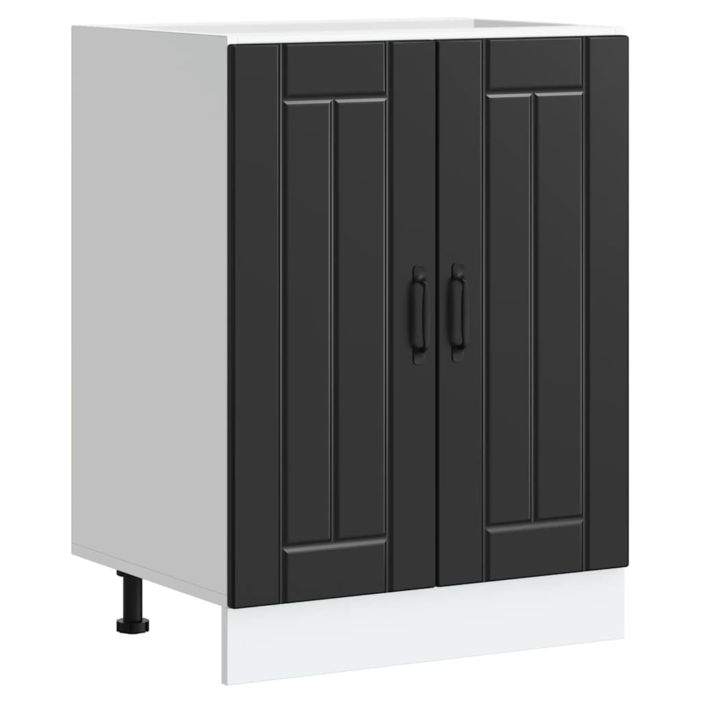 vidaXL Mobile Base Lavello Lucca Nero in Legno Multistrato, Mobile Base Cucina, lavello Cucina Mobile Base, lavello Base, Mobile Base lavello Cucina