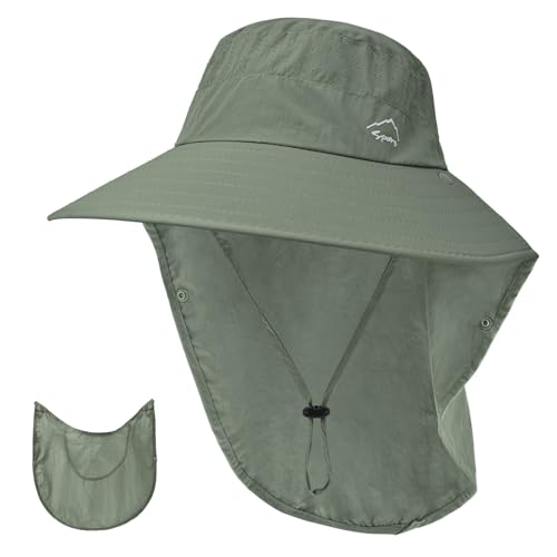 Image of Sun Hat for Men Women with Neck Flap,UPF 50+ UV Protection Fishing Hat