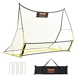 VEVOR Soccer Trainer, 2-in-1 Portable Soccer Rebounder Net, 72"x51" Iron Soccer Practice Equipment, Sports Football Rebounder Wall with Portable Bag, Perfect for Team Solo Training, Passing, Volley