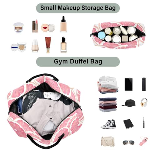 Grapefruit Travel Duffle Bag Gym Bag Weekender Bags with Toiletry Bag Travel Trip Tote Bag4