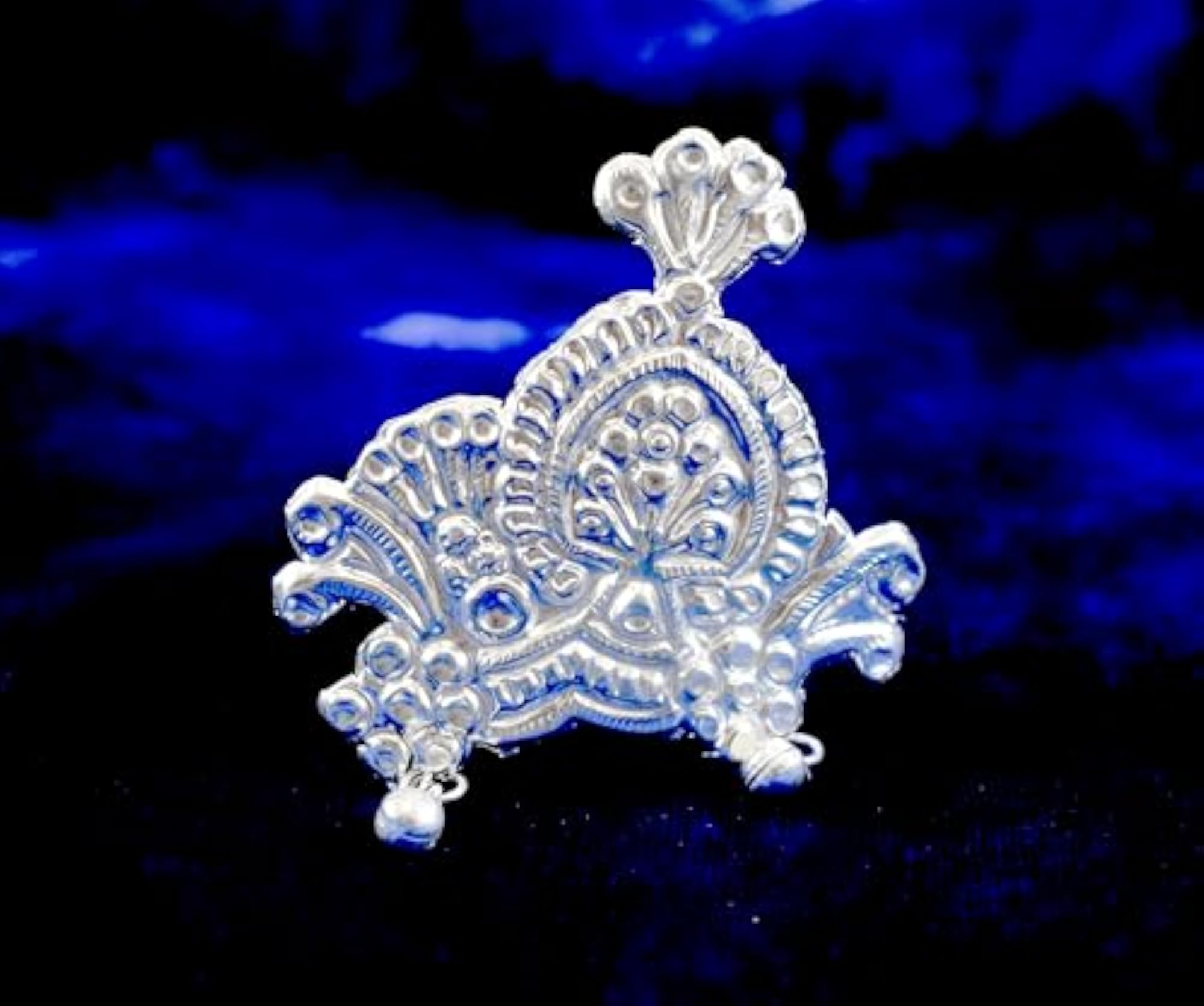 Pure Silver Mukut Crown for Deity Idols, Handcrafted