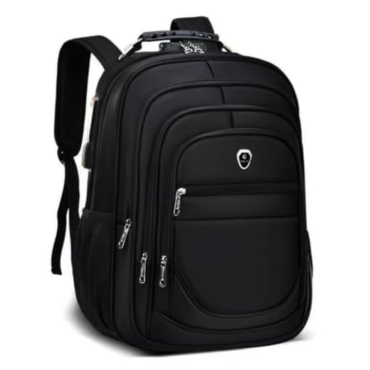 Mochila Grande Masculina Feminina Escolar Bolsa Para Laptop Notebook Casual Escola Trabalho Viagem Senha Trava Anti Furto Cabo Usb Auxiliar (PRETO)