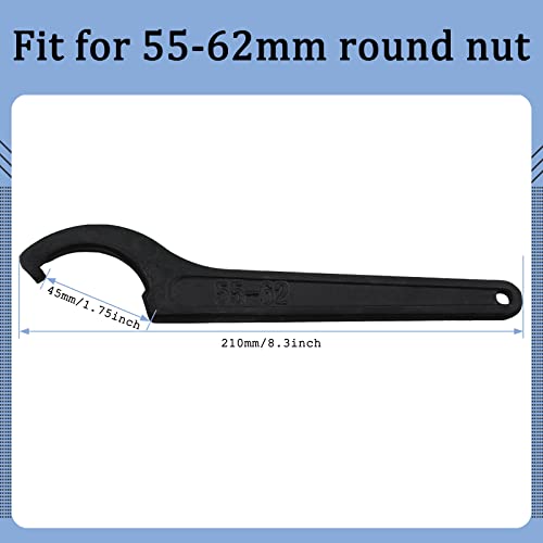 Auvotuis C Hook Spanner Wrench, Black Adjustment Hook Wrench Tool Carbon Steel Spanner Wrench Collet Chuck For 55-62Mm Round Nut #TOP1
