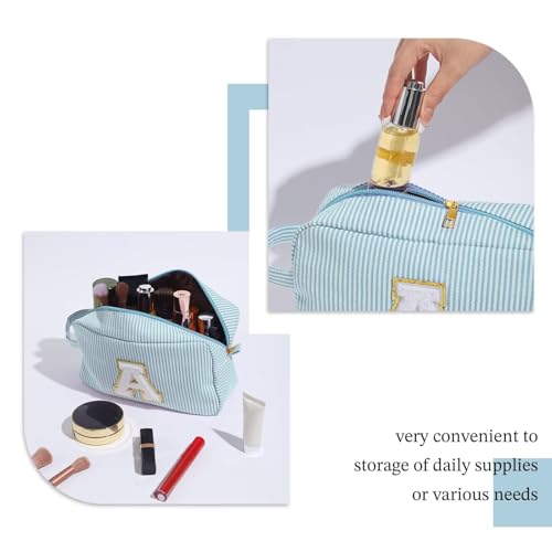 Image of YOOLIFE Personalized Gifts for Mom - Initial Makeup Bag Cosmetic Bag Toiletry Pouch, Personalized Birthday Gifts for Mom Grandmother Stepmother, Mother In Law Gifts, Mothers Day Gifts, Green N