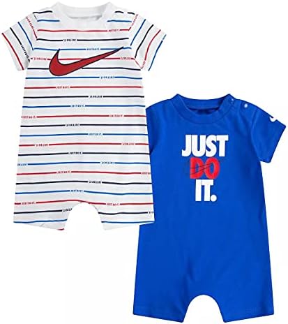 Nike Baby Boy Just Do It Romper 2 Piece Set (Royal Blue(56H942-001)/White, 9 Months, 9_Months)