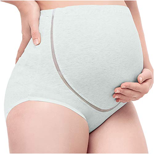 Vuncio Slip Maternité Coton Taille Haute Ajustable Grande Taille sous-vêtements Culotte Maternité Accouchement Culotte Grossesse Confortable Respirant (Vert, XXL) Cover