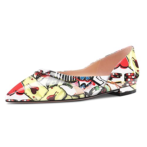 Castamere Women Slip-on Pumps Low Heel Pointed Toe Office Cute 0.4 Inches Heels