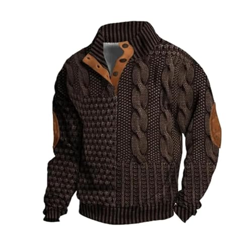 Bouton sweatshirt homme col montant au style élégant et vintage