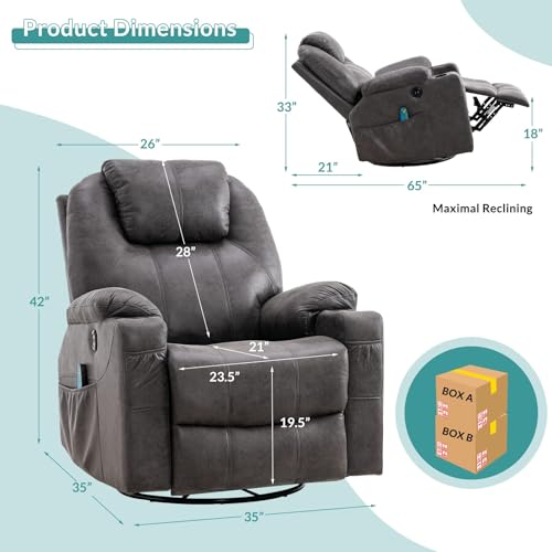 Sillón reclinable con función de mecedora y masaje miniatura 2