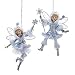 Kurt Adler 5" Frosted Kingdom Snow Fairy & Jack Frost Ornaments 2/asstd