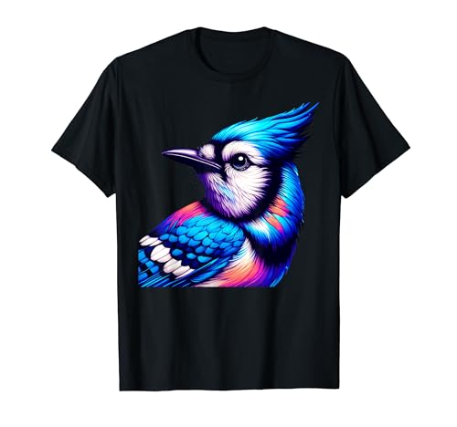 Cool Blue Jay Bird Spirit Animal Ilustración Arte Gráfico Camiseta